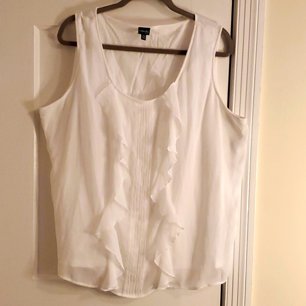 Sleeveless, White, Rafaella shirt